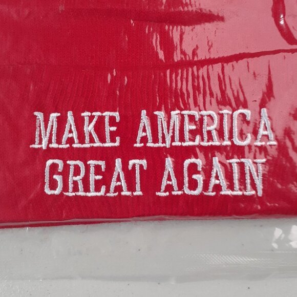 New MAGA - Red and White Beanie Knit Cap - Picture 2 of 3